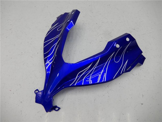 Blue Black White Flame 2013-2024 Kawasaki Ninja 300 EX300R Motorcycle Fairings