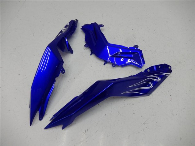 Blue Black White Flame 2013-2024 Kawasaki Ninja 300 EX300R Motorcycle Fairings