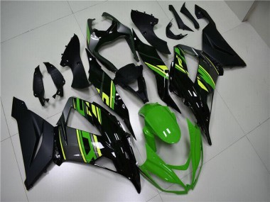 Green Yellow Glossy Black Matte Black 2013-2018 Kawasaki ZX6R Motorcycle Fairings