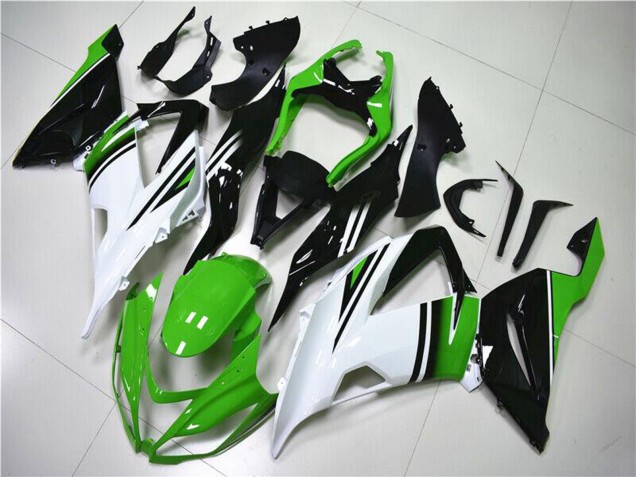 Green White Glossy Black 2013-2018 Kawasaki ZX6R Motorcycle Fairings