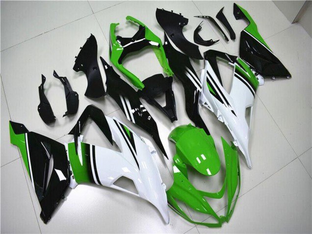 Green White Glossy Black 2013-2018 Kawasaki ZX6R Motorcycle Fairings