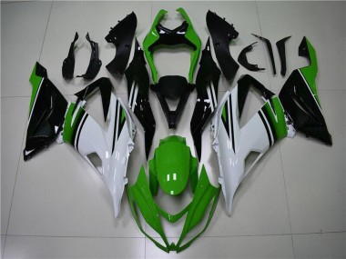 Green White Glossy Black 2013-2018 Kawasaki ZX6R Motorcycle Fairings