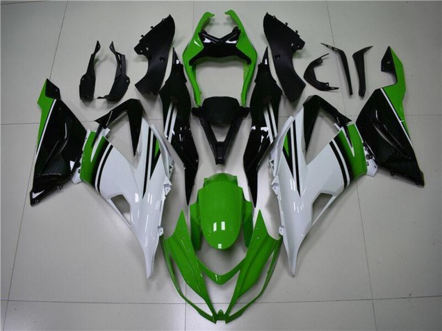 Green White Glossy Black 2013-2018 Kawasaki ZX6R Motorcycle Fairings