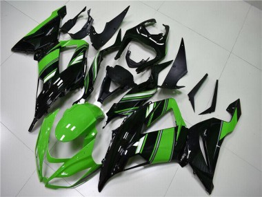 Green Glossy Black 2013-2018 Kawasaki ZX6R Bike Fairings