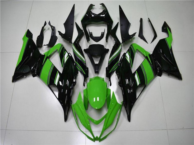 Green Glossy Black 2013-2018 Kawasaki ZX6R Bike Fairings