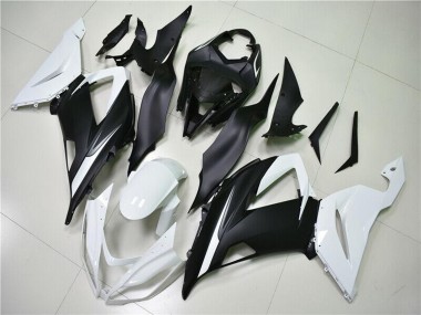 White Matte Black 2013-2018 Kawasaki ZX6R Abs Fairings
