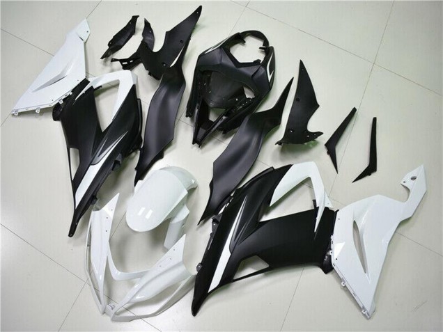 White Matte Black 2013-2018 Kawasaki ZX6R Abs Fairings