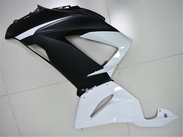 White Matte Black 2013-2018 Kawasaki ZX6R Abs Fairings