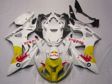 White Yellow Red Bull 2009-2014 BMW S1000RR Motorcycle Fairings