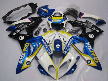 White Yellow Blue Glossy Black GoldBet HP 2009-2014 BMW S1000RR Motorcycle Fairings