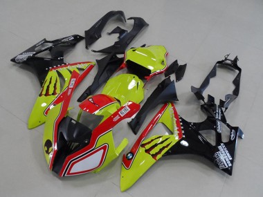 Neon Yellow Red Glossy Black Monster 2009-2014 BMW S1000RR Motorcycle Fairings
