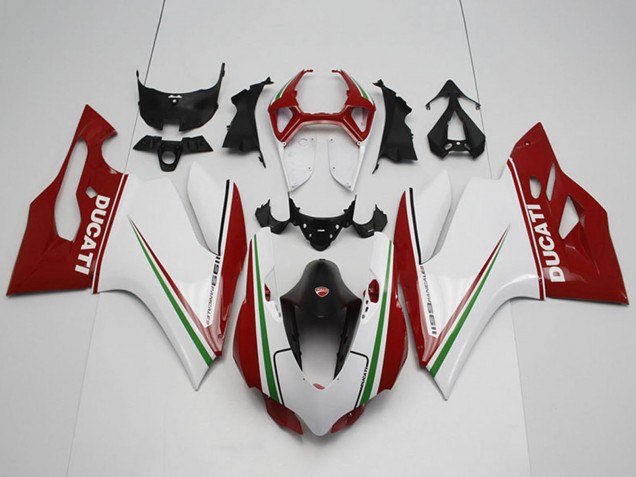 White Red Black Green 2011-2014 Ducati 1199 Bike Fairings