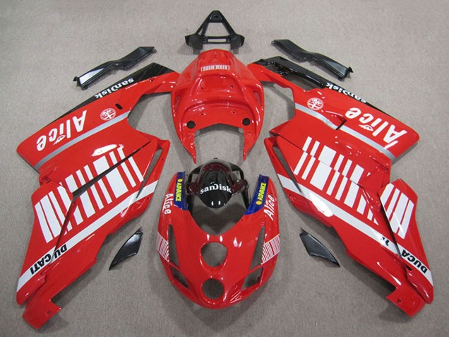 Red White Glossy Black Alice Sandisk 2005-2006 Ducati 749 999 Motorcycle Fairings