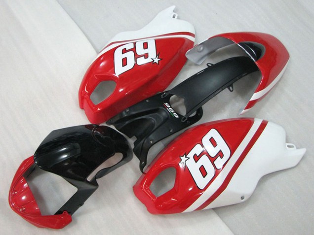White Red Glossy Black 69 2008-2012 Ducati Monster 696 Motorcycle Fairings