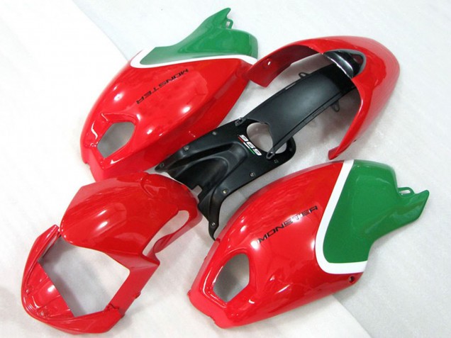 Red White Green 2008-2012 Ducati Monster 696 Motorcycle Fairings