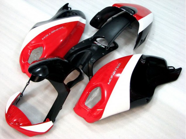 White Red Glossy Black 2008-2012 Ducati Monster 696 Motorcycle Fairing