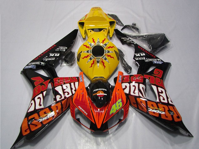 Yellow Orange Glossy Black Repsol Rossi 46 2004-2005 Honda CBR1000RR Motorcycle Fairing