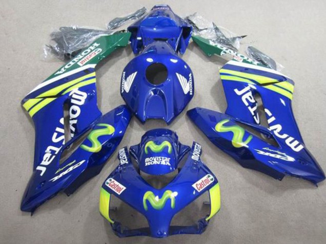 Blue Green Yellow MoviStar Castrol 2004-2005 Honda CBR1000RR Motorcycle Fairings