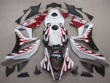 White Red Glossy Black Flame SHARK 2004-2005 Honda CBR1000RR Motorcycle Fairings