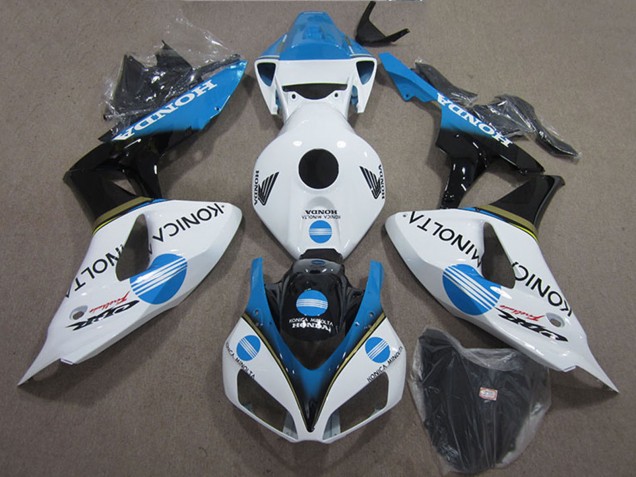 White Light Blue Glossy Black Konica Minolta 2006-2007 Honda CBR1000RR Motorcycle Fairings