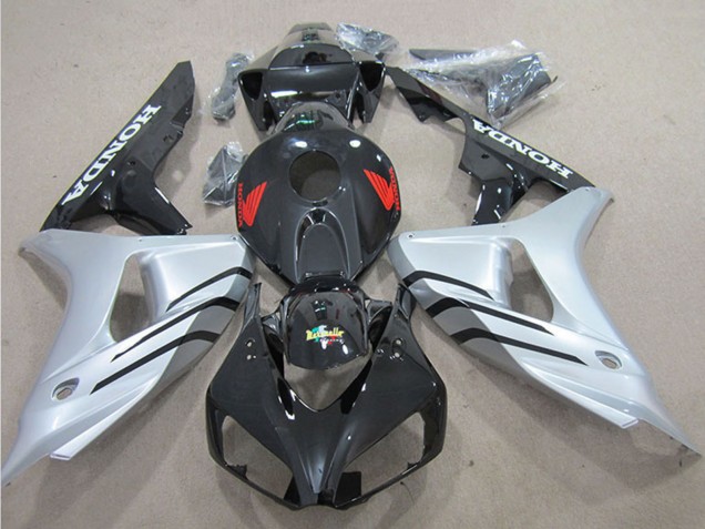 Silver Glossy Black 2006-2007 Honda CBR1000RR Bike Fairings