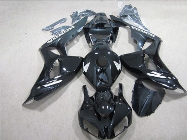 Glossy Black White Decals 2006-2007 Honda CBR1000RR Motorcycle Fairings