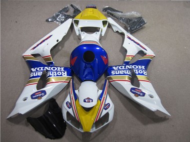 White Blue Yellow Gold Rothmans 2006-2007 Honda CBR1000RR Motorcycle Fairings