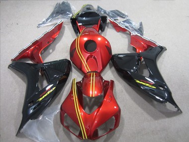 Red Yellow Glossy Black 2006-2007 Honda CBR1000RR Motorcycle Fairings