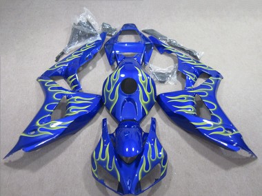 Blue Green Flame 2006-2007 Honda CBR1000RR Motorcycle Fairings