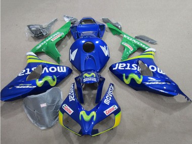 Blue Green Yellow MoviStar Castrol 2006-2007 Honda CBR1000RR Motorcycle Fairings