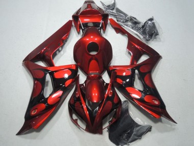 Red Glossy Black Flame 2006-2007 Honda CBR1000RR Motorcycle Fairings