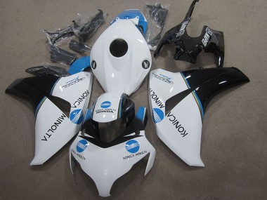 White Blue Glossy Black Konica Minolta 2008-2011 Honda CBR1000RR Motorcycle Fairing