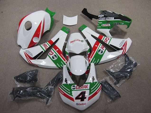 White Red Green Castrol 4 2008-2011 Honda CBR1000RR Motorcycle Fairings