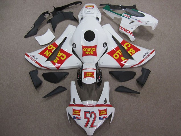 White Red Yellow San Carlo 52 2008-2011 Honda CBR1000RR Motorcycle Fairings
