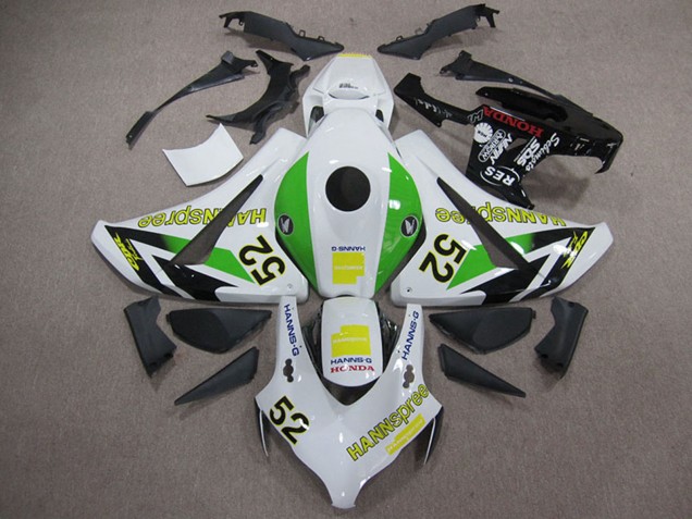 White Green Yellow Glossy Black Hannspree 52 2008-2011 Honda CBR1000RR Motorcycle Fairings