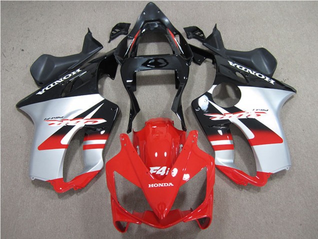 Silver Red Glossy Black 2001-2003 Honda CBR600 F4i Motorcycle Fairings