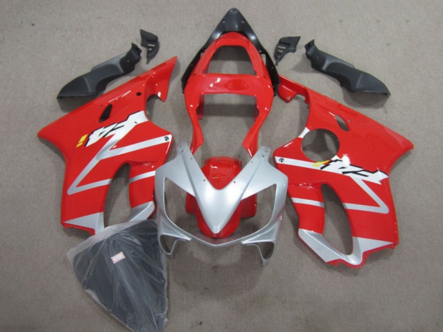 Silver Red 2001-2003 Honda CBR600 F4i Bike Fairings
