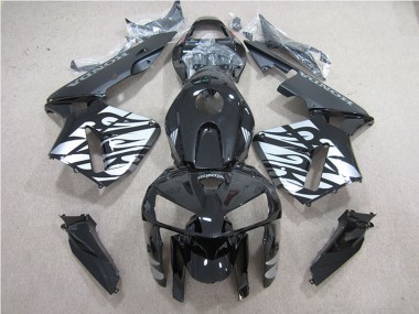Glossy Black Silver Flame 2005-2006 Honda CBR600RR Motorcycle Fairing