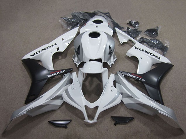 White Matte Black 2007-2008 Honda CBR600RR Bike Fairings