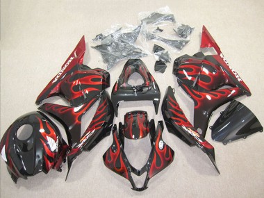 Glossy Black Red Flame 2009-2012 Honda CBR600RR Motorcycle Fairing