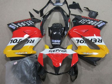 Yellow White Red Glossy Black Repsol 2002-2013 Honda VFR 800 Motorcycle Fairings