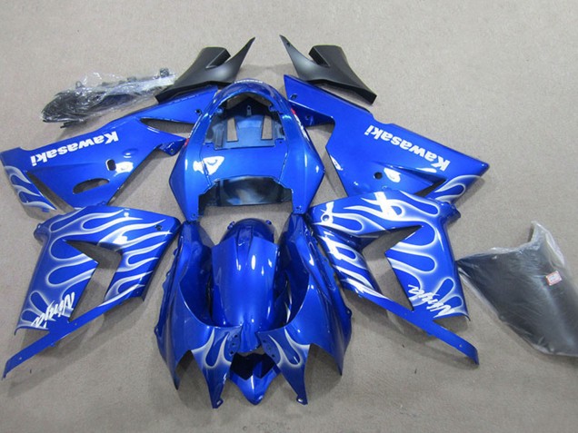 Blue White Flame 2004-2005 Kawasaki ZX10R Motorcycle Fairing