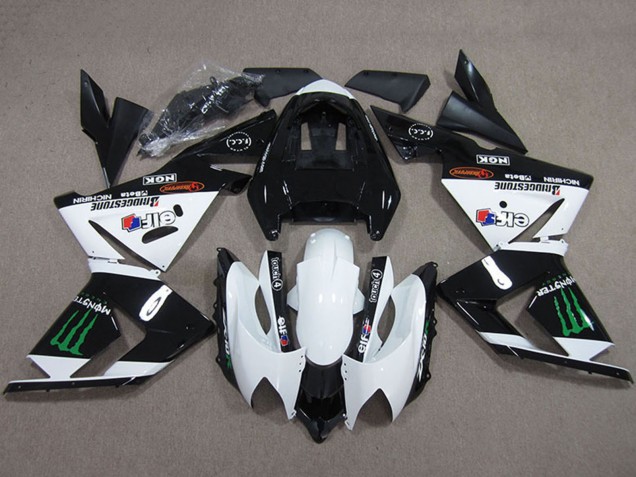 Black White Monster 2004-2005 Kawasaki ZX10R Motorcycle Fairings