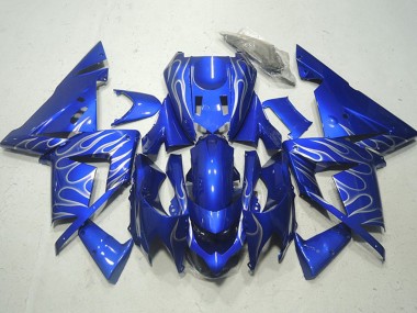 Blue White Flame 2004-2005 Kawasaki ZX10R Motorcycle Fairings