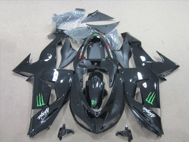Glossy Black Green Monster 2006-2007 Kawasaki ZX10R Motorcycle Fairings