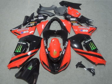 Red Glossy Black Green Elf Touch4 Monster 2006-2007 Kawasaki ZX10R Motorcycle Fairings