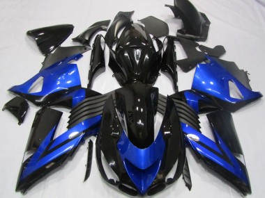 Blue Glossy Black 2006-2011 Kawasaki ZX14R ZZR1400 Motorcycle Fairings