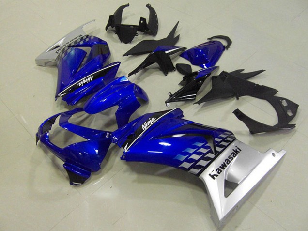 Blue Silver 2008-2012 Kawasaki ZX250R Motorcycle Fairings