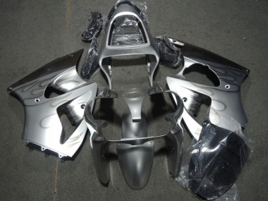 Silver Grey Flame 2000-2002 Kawasaki ZX6R Motorcycle Fairings