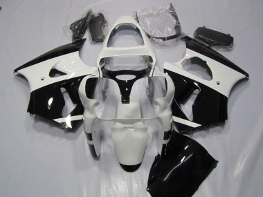 White Glossy Black 2000-2002 Kawasaki ZX6R Motorcycle Fairings